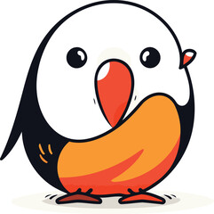 Fototapeta premium Cute cartoon penguin. Vector illustration isolated on white background.