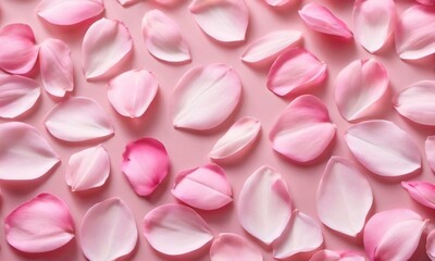 Collection Of Soft Pink Flower Petals Isolated.