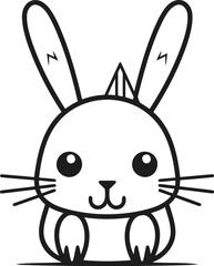 Obraz premium cute rabbit animal cartoon vector illustration graphic design in black and white