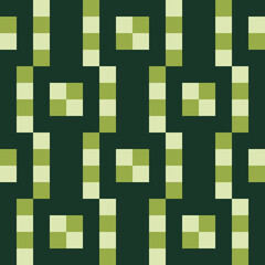 Seamless pattern with geometric motifs in 3 colors