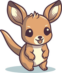 Kangaroo cartoon vector illustration. Cute kangaroo icon.