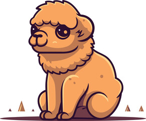 Fototapeta premium Cute cartoon chow chow dog. Vector illustration.