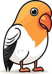 Obraz premium Cute cartoon parrot isolated on white background. Vector illustration.