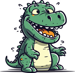 Fototapeta premium Cartoon crocodile. Vector illustration of a funny crocodile.
