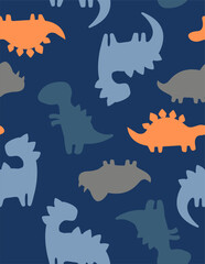 Cute dinosaur pattern, Cute dinosaur vector, Dino silhouette, Dinosaur repeat