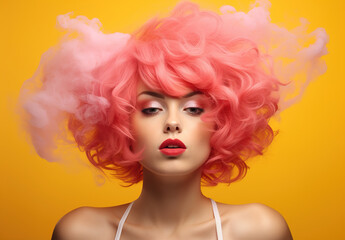 Pink Smoke: A Photo of a Person with a Blurred Face and a Colorful Expression