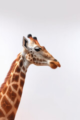Obraz premium Giraffe isolated on light background. High quality photo