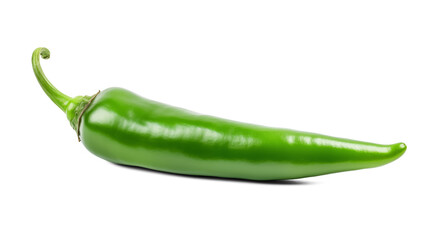 Green chili isolated on a transparent background. Generative AI