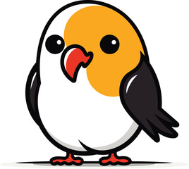 Fototapeta premium Cute cartoon penguin on a white background. Vector illustration.