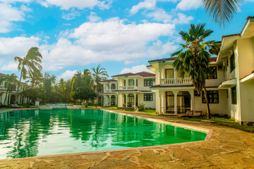 luxury tourist hotel with swimming pool in kenya