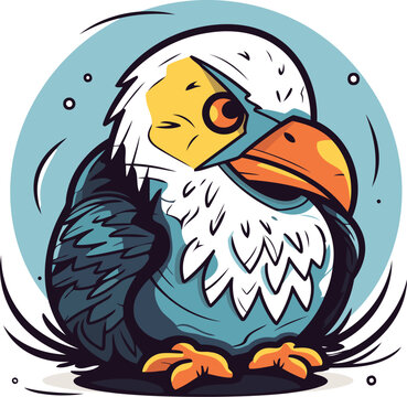 Eagle mascot. Vector illustration of an american bald eagle.