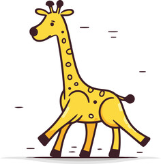 Fototapeta premium Cartoon giraffe. Vector illustration of a cute giraffe.