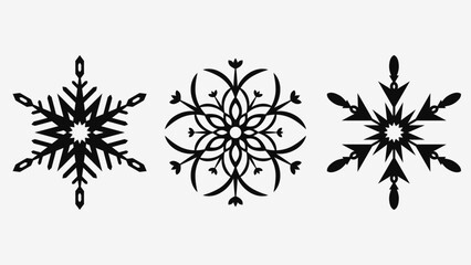 Snowflakes set. Vector design for New Year or Christmas - obrazy, fototapety, plakaty