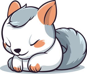 Cute cartoon squirrel isolated on a white background. Vector illustration.