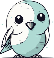 Cute cartoon penguin. Vector illustration isolated on white background.