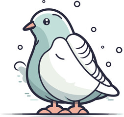 Pigeon vector illustration. Cute doodle bird.