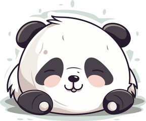Cute panda vector illustration. Cartoon style. Isolated on white background.