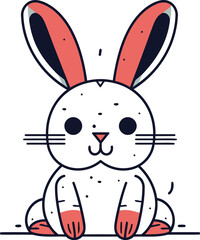 cute rabbit easter character vector illustration designicon vector illustration design