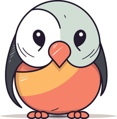 Cute cartoon penguin. Vector illustration isolated on white background.