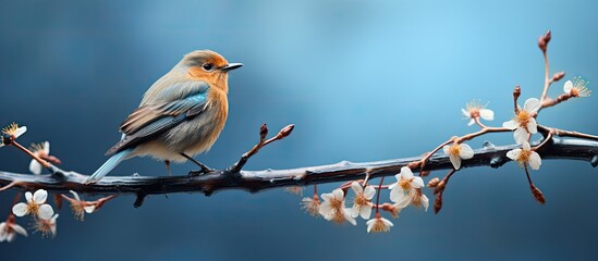 Tiny avian perched on the limb