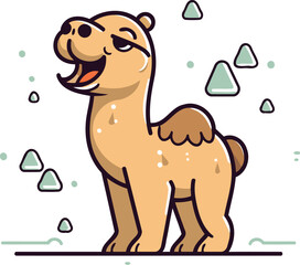 Camel. Cute animal. Vector illustration in cartoon style.