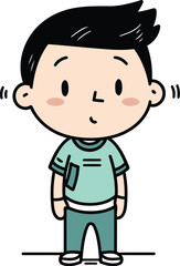 Illustration of a Kid Boy Wearing a T Shirt