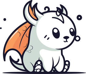 Cute cartoon little unicorn. Vector illustration. Isolated on white background.