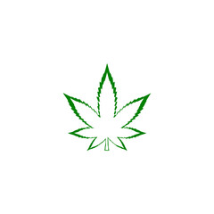 Cannabis leaf logo illustration flat design template