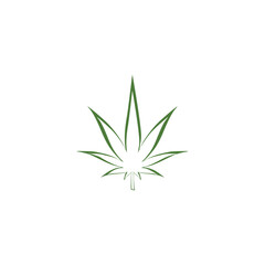 Cannabis leaf logo illustration flat design template