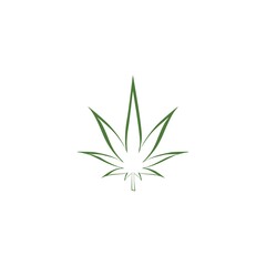 Cannabis leaf logo illustration flat design template