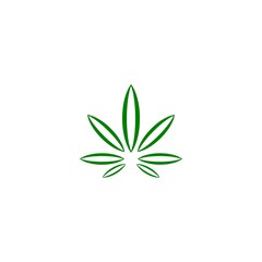 Cannabis leaf logo illustration flat design template