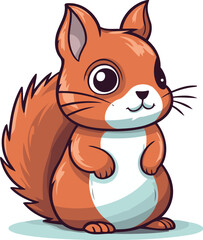 Squirrel cartoon character. Vector illustration isolated on a white background.