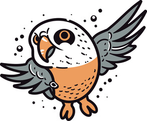 Cute cartoon owl. Vector illustration isolated on a white background.