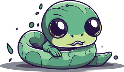 Cute cartoon snake. Vector illustration isolated on a white background.