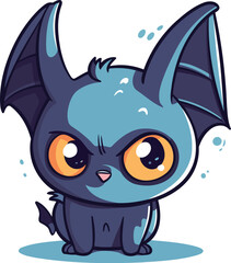 Cute cartoon bat. Vector illustration isolated on a white background.