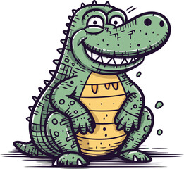 Cartoon crocodile. Vector illustration of a funny crocodile.