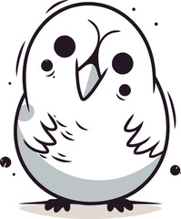 Cute cartoon owl. Vector illustration on white background. Isolated.