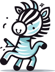 Zebra Cartoon Mascot Character Mascot Vector Illustration