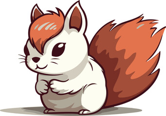Squirrel cartoon vector illustration. Isolated on a white background.