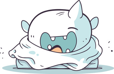 Cute ghost cartoon. Vector illustration. Isolated on white background.