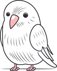 Cute cartoon doodle parrot bird. Vector illustration.