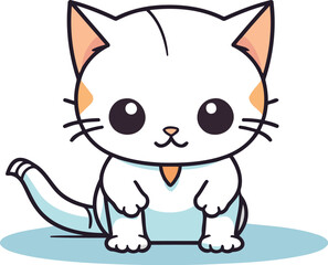 Cute cat cartoon. Vector illustration. Cute cartoon cat.