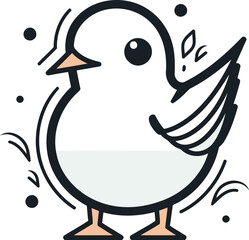 cute bird cartoon doodle vector illustration design graphic flat style