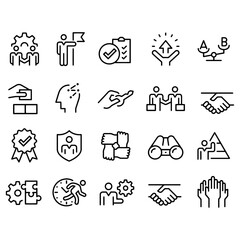 Business Ethics Icons Set vector design