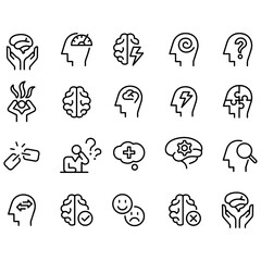  Mental Health Icons vector design