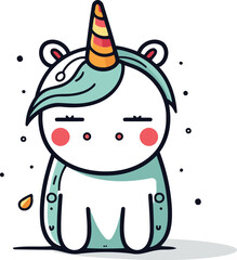 Unicorn cute cartoon. Vector illustration. Cute unicorn.