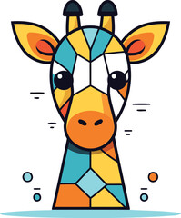 Giraffe head. Colorful vector illustration in flat style.
