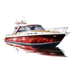 boat expensive fast in illustration style isolated on white background