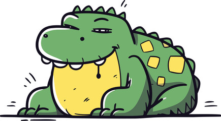 Cute crocodile. Vector illustration of a cartoon crocodile.