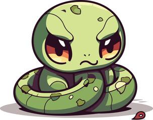 Cute cartoon snake. Vector illustration isolated on a white background.